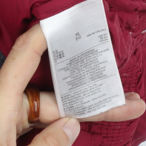 Gap Women's Red XL Puffer Waistcoat, Hooded & Insulated