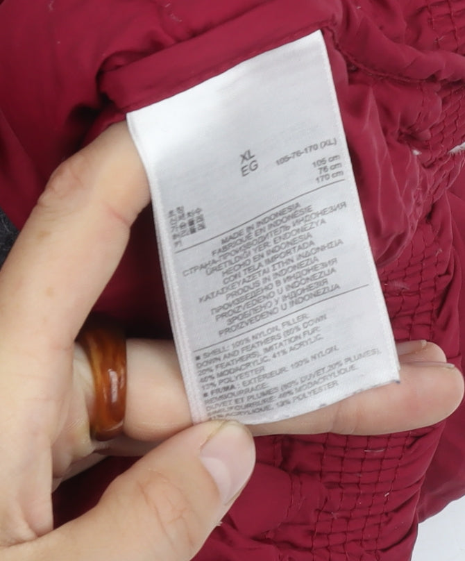 Gap Women's Red XL Puffer Waistcoat, Hooded & Insulated