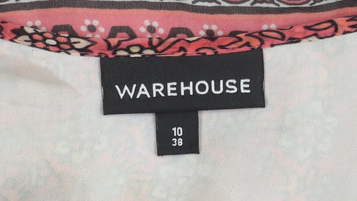 Warehouse Women's Multicoloured Dress Size 10 Silk Lined