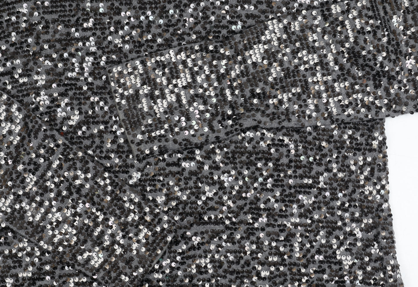 Oasis Women's Grey Sequin Long Sleeve Top M