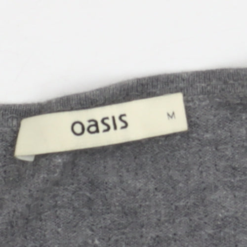 Oasis Women's Grey Sequin Long Sleeve Top M
