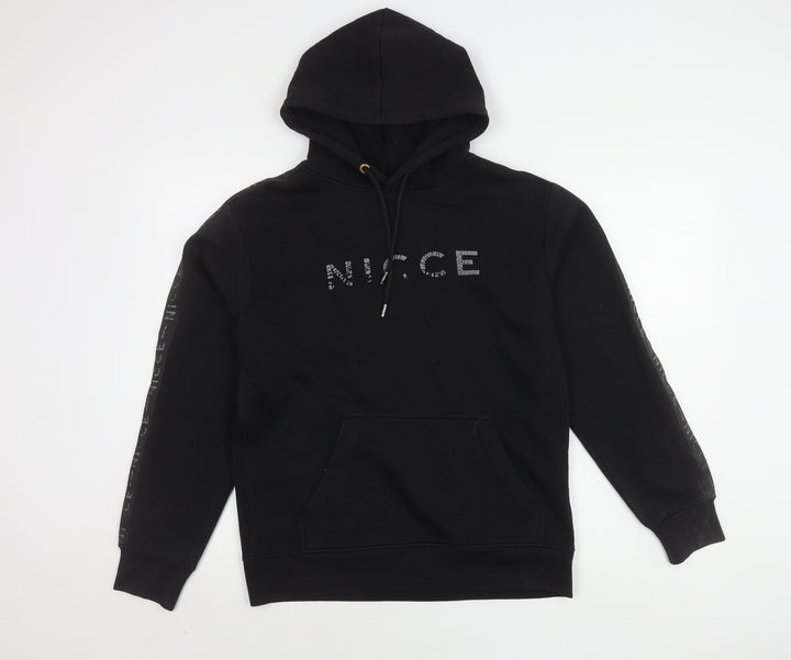 NICCE Men's Black Pullover Hoodie, Size S, Graphic Logo
