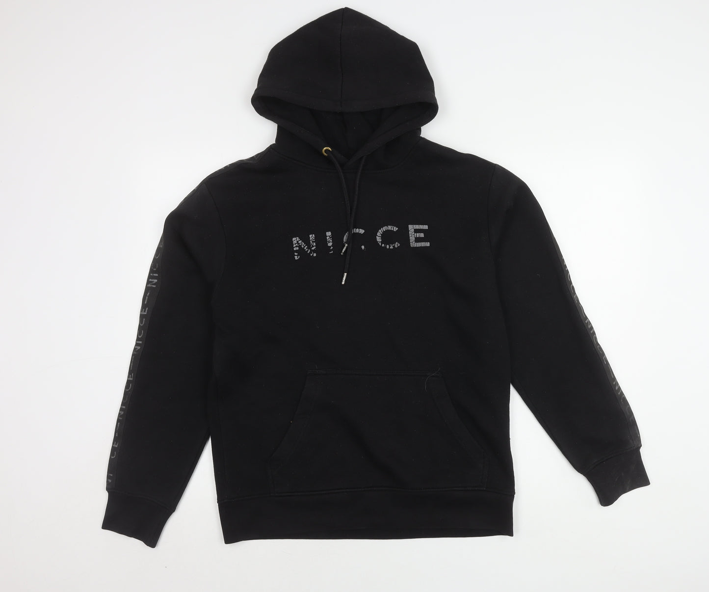 NICCE Men's Black Pullover Hoodie, Size S, Graphic Logo