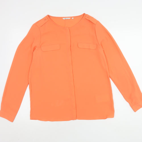 Dockers Women's Orange Blouse Size S Long Sleeve Casual