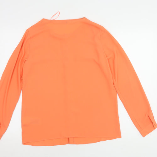 Dockers Women's Orange Blouse Size S Long Sleeve Casual