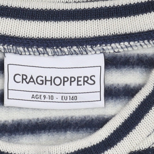 Craghoppers Girls Blue Striped Pullover Jumper, 9-10 Years