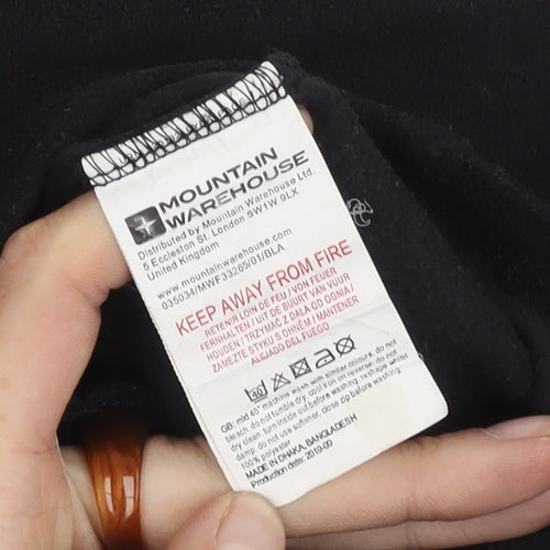 Mountain Warehouse Boys Black Fleece Jacket 13Y, Full Zip