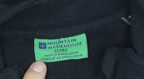 Mountain Warehouse Boys Black Fleece Jacket 13Y, Full Zip