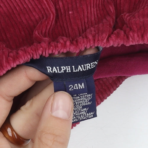 Ralph Lauren Girls Red Corduroy Flare Skirt 2 Years