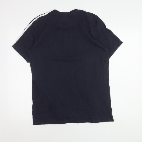 Adidas Men's Blue Medium Crew Neck T-Shirt