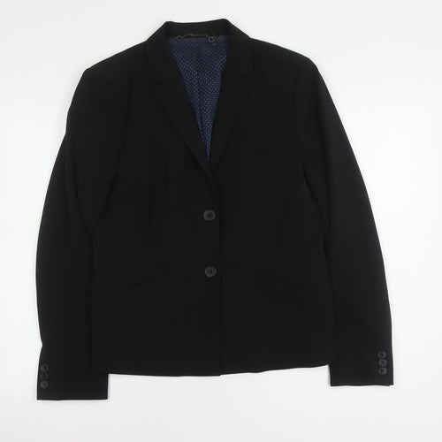 Jigsaw Women's Black Blazer UK 16 Polka Dot Lining
