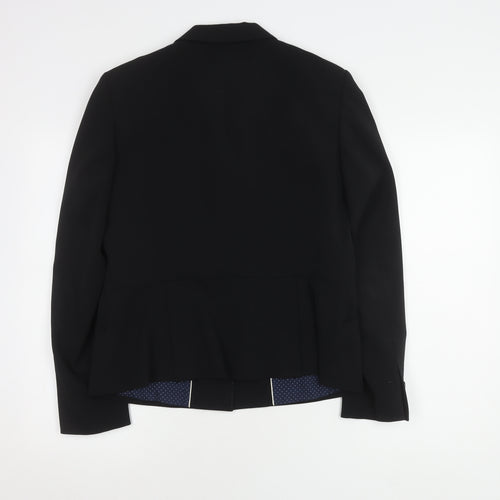 Jigsaw Women's Black Blazer UK 16 Polka Dot Lining
