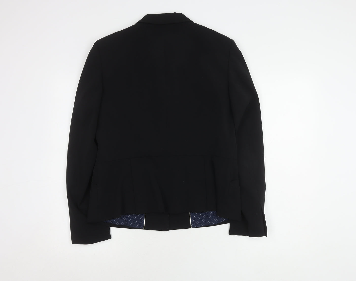 Jigsaw Women's Black Blazer UK 16 Polka Dot Lining