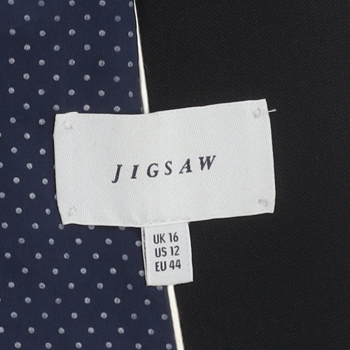 Jigsaw Women's Black Blazer UK 16 Polka Dot Lining