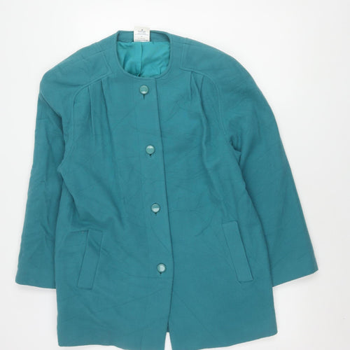 Eastex Women's Green Buttoned Wool Jacket Size 12