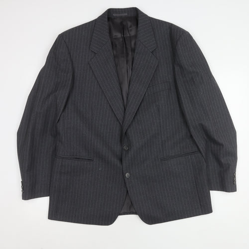 Magee Men's Grey Striped Blazer, Size 44S