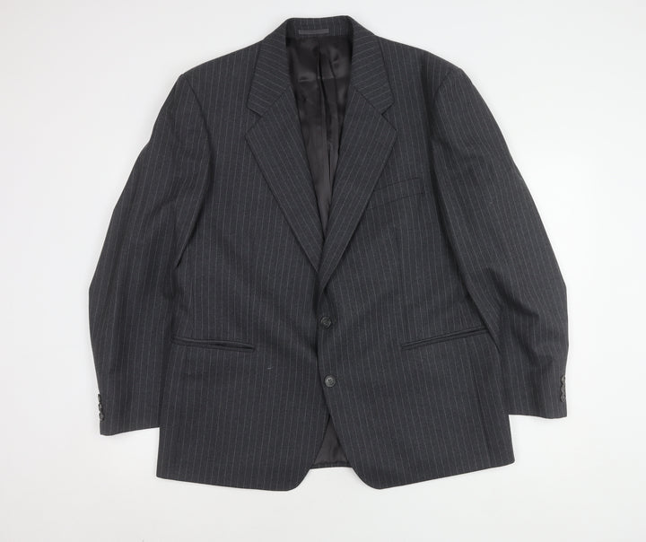 Magee Men's Grey Striped Blazer, Size 44S