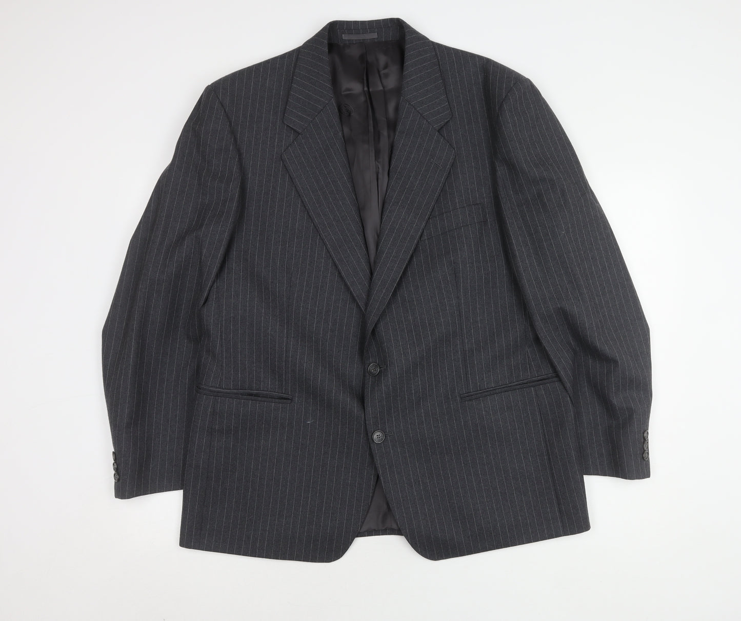 Magee Men's Grey Striped Blazer, Size 44S