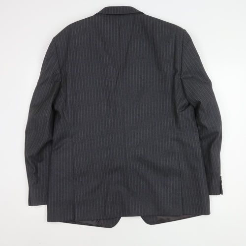 Magee Men's Grey Striped Blazer, Size 44S