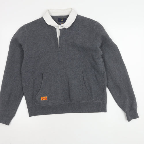 Superdry Women's Grey Collared Jumper Size 10