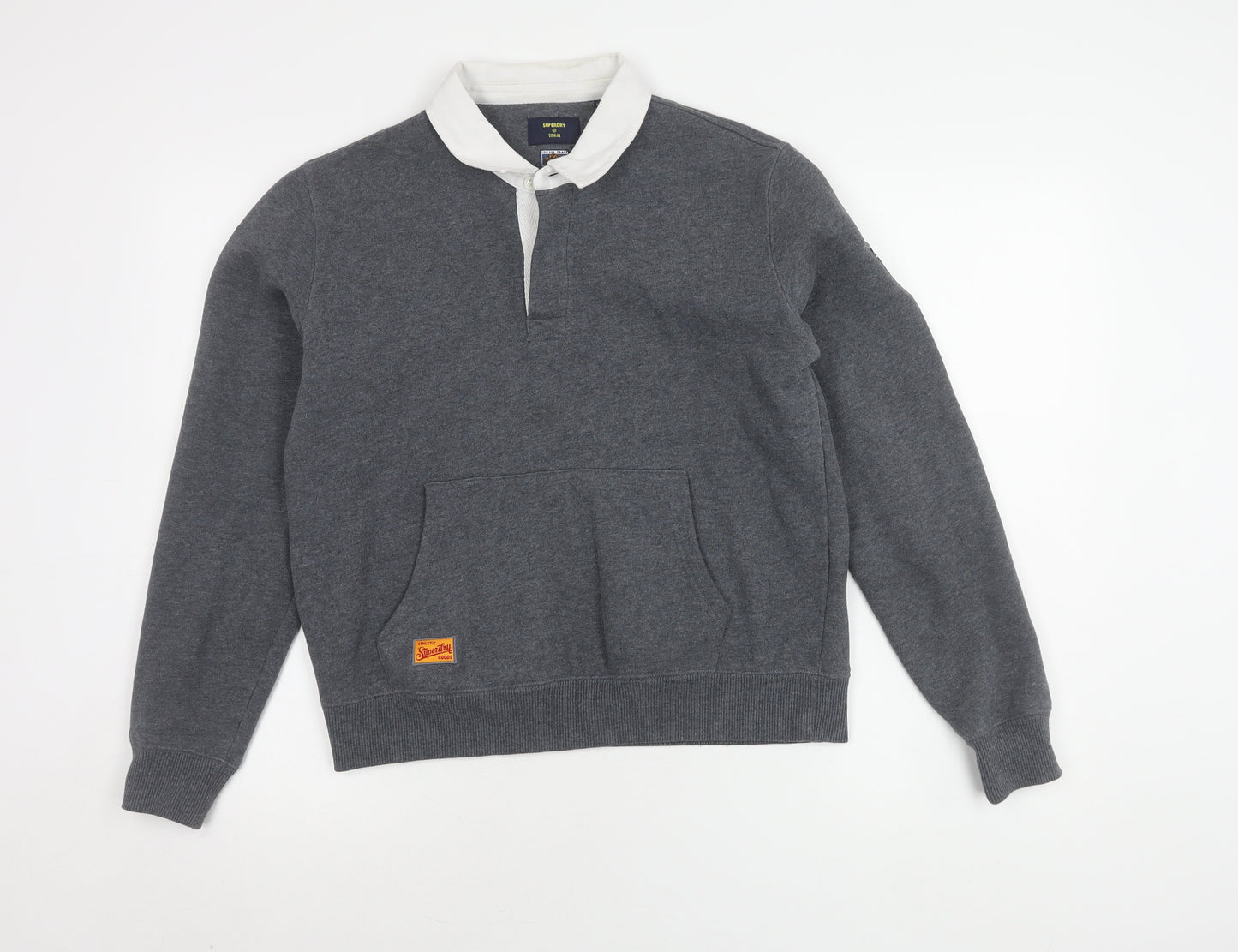 Superdry Women's Grey Collared Jumper Size 10