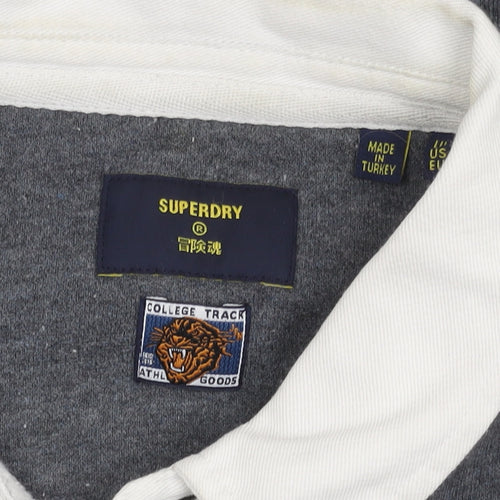 Superdry Women's Grey Collared Jumper Size 10