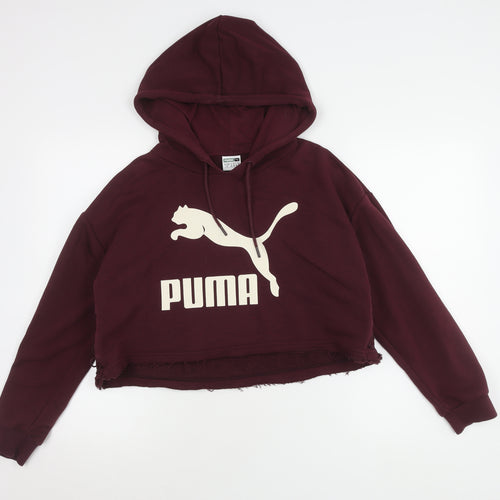 Puma Women's Red Pullover Hoodie, Size 10, Sporty Style