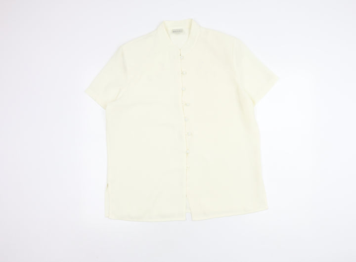 Eastex Women's Ivory Button-Up Shirt, Size 14 - Classic & Casual