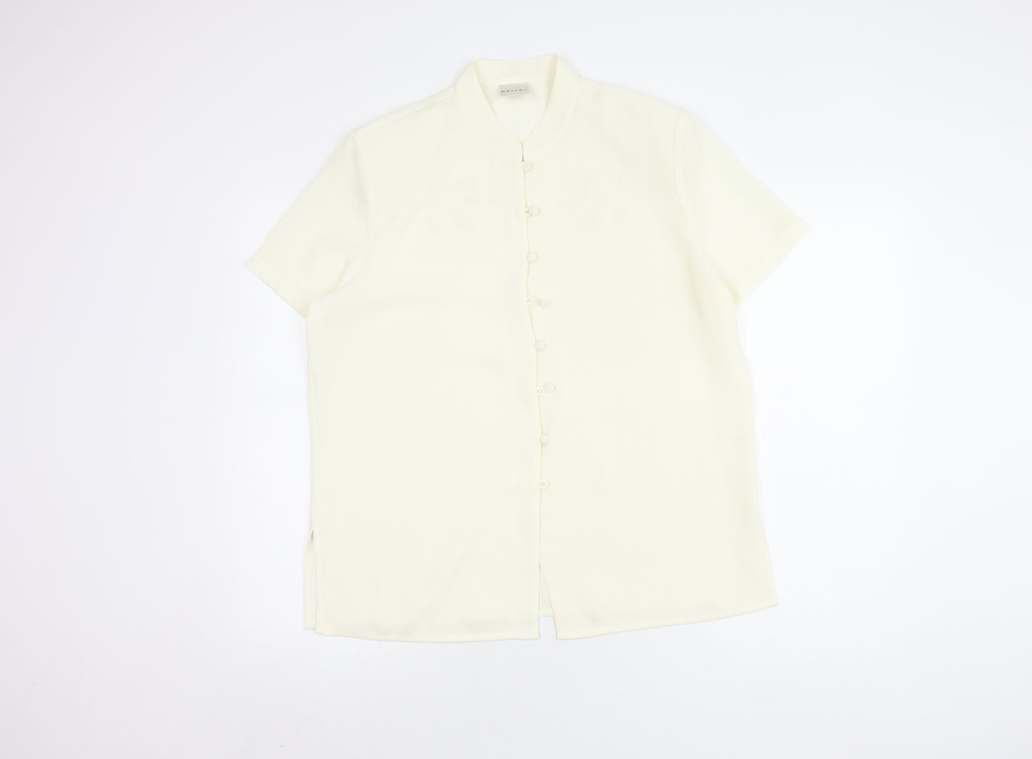 Eastex Women's Ivory Button-Up Shirt, Size 14 - Classic & Casual