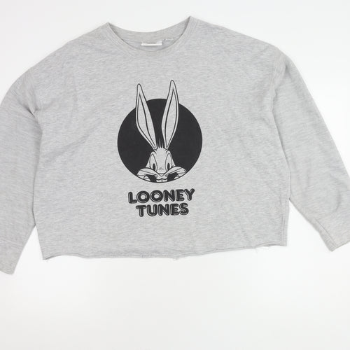 Looney Tunes Women's Grey Pullover Sweatshirt Size S