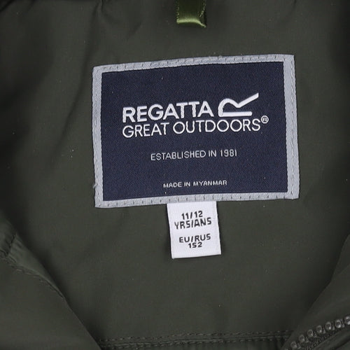 Regatta Boys' Green Parka Coat, Hooded, Size 11-12 Years