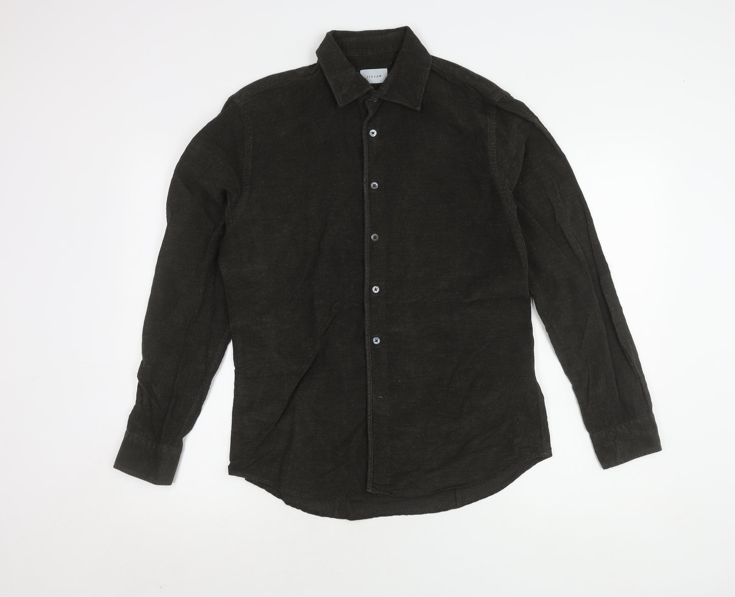 Jigsaw Men's Black Button-Up Shirt, Size S, Long Sleeve
