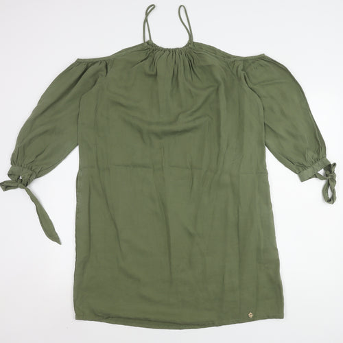 Superdry Women's Green Cold Shoulder Dress Size 16