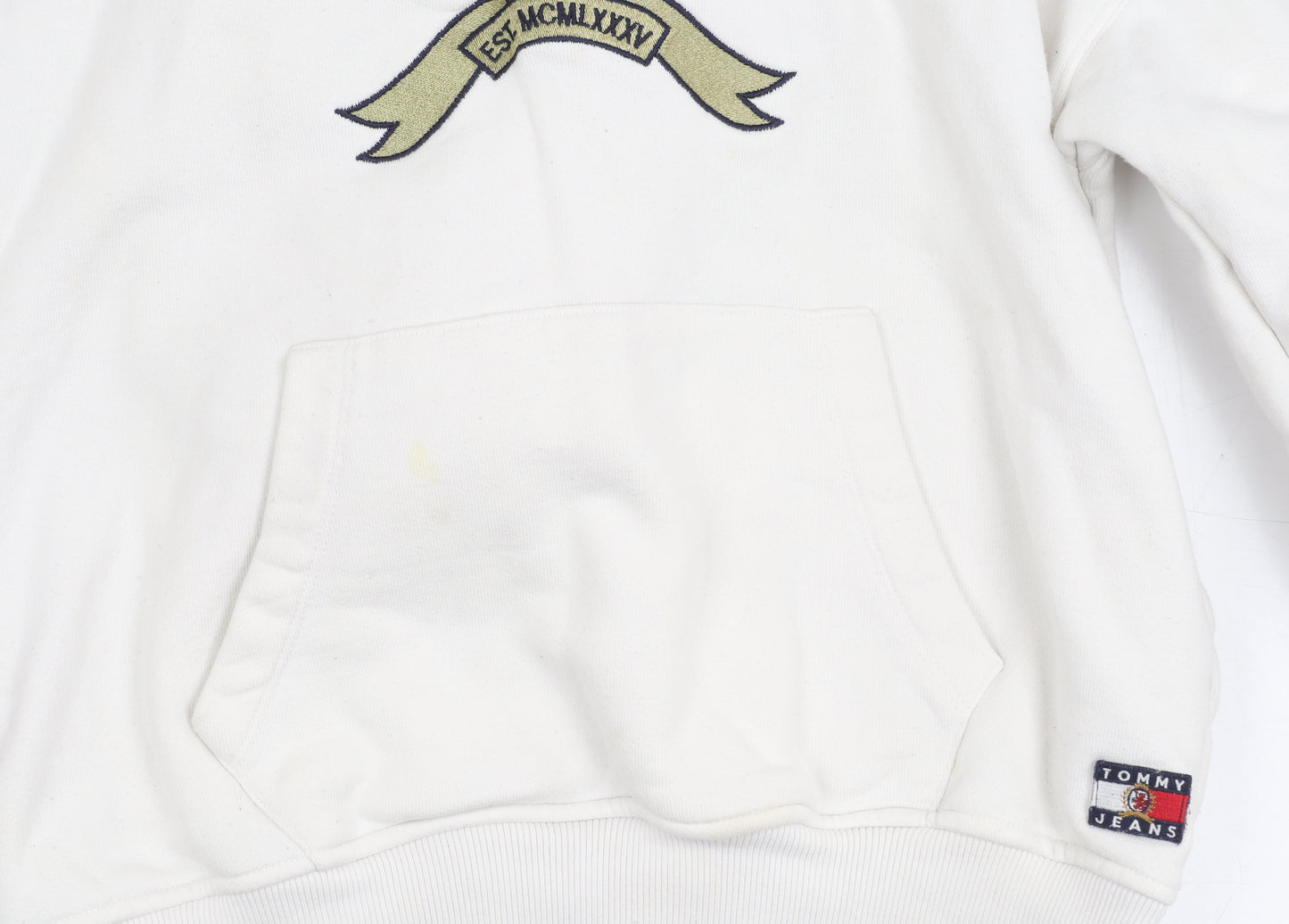 Tommy Jeans Unisex Adults White Pullover Hoodie S