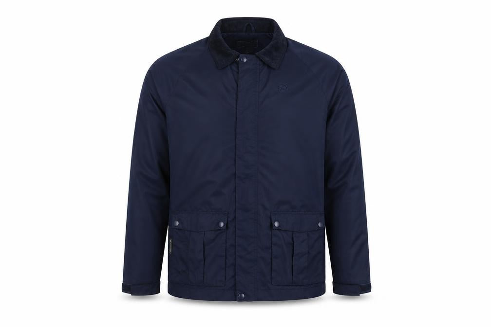 Front view of Mountain Essentials Men's Blue Jacket - S, Mid-Length, Outdoor