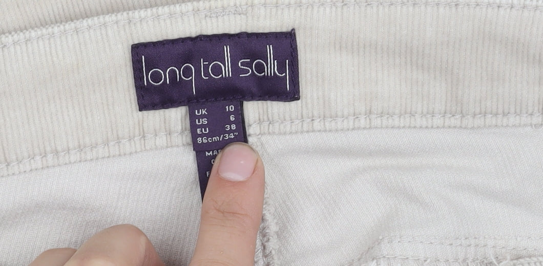 Long Tall Sally Women's Beige Straight Trousers Size 10