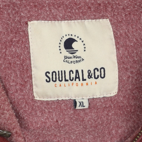 SoulCal & Co Men's Red Hooded Jacket XL Casual