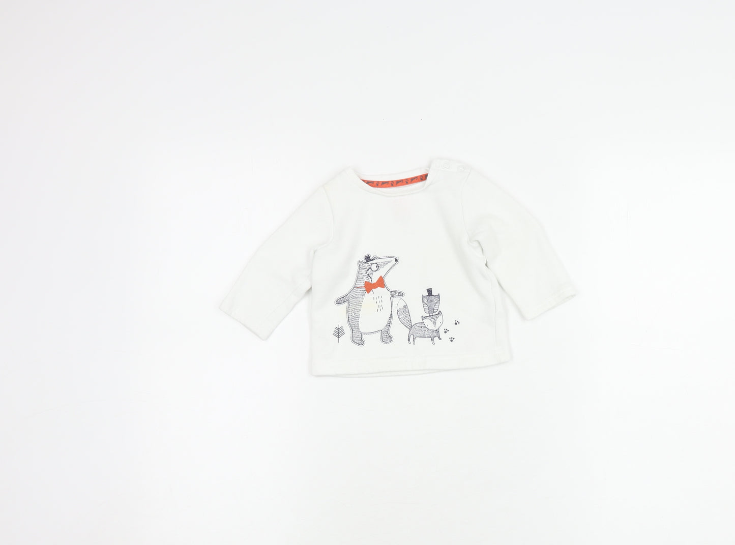 Mantaray Unisex Baby Jumper 3-6 Months White Cotton Pullover
