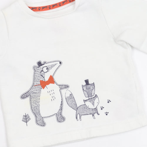 Mantaray Unisex Baby Jumper 3-6 Months White Cotton Pullover