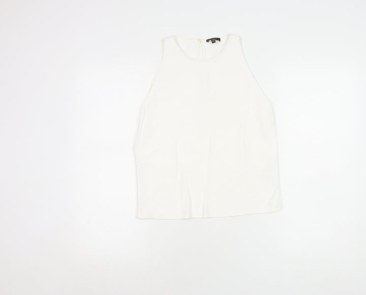Massimo Dutti Women's White Sleeveless Blouse XS