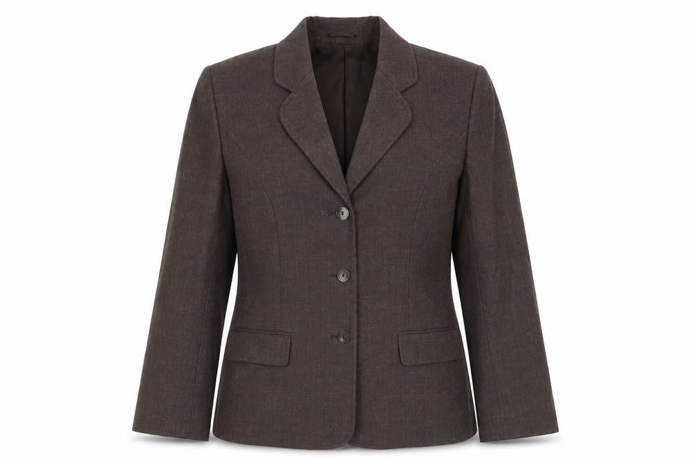 Front view of Eastex Women's Brown Wool Blend Suit Jacket, size 12