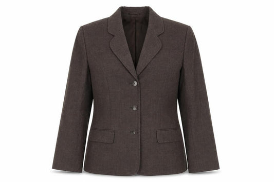 Front view of Eastex Women's Brown Wool Blend Suit Jacket, size 12