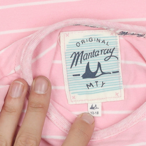 Mantaray Girls Pink Striped T-Shirt 12-18 Months
