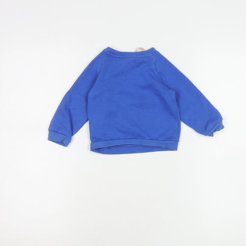 Adidas Blue Unisex Baby Pullover Jumper 6-9 Months
