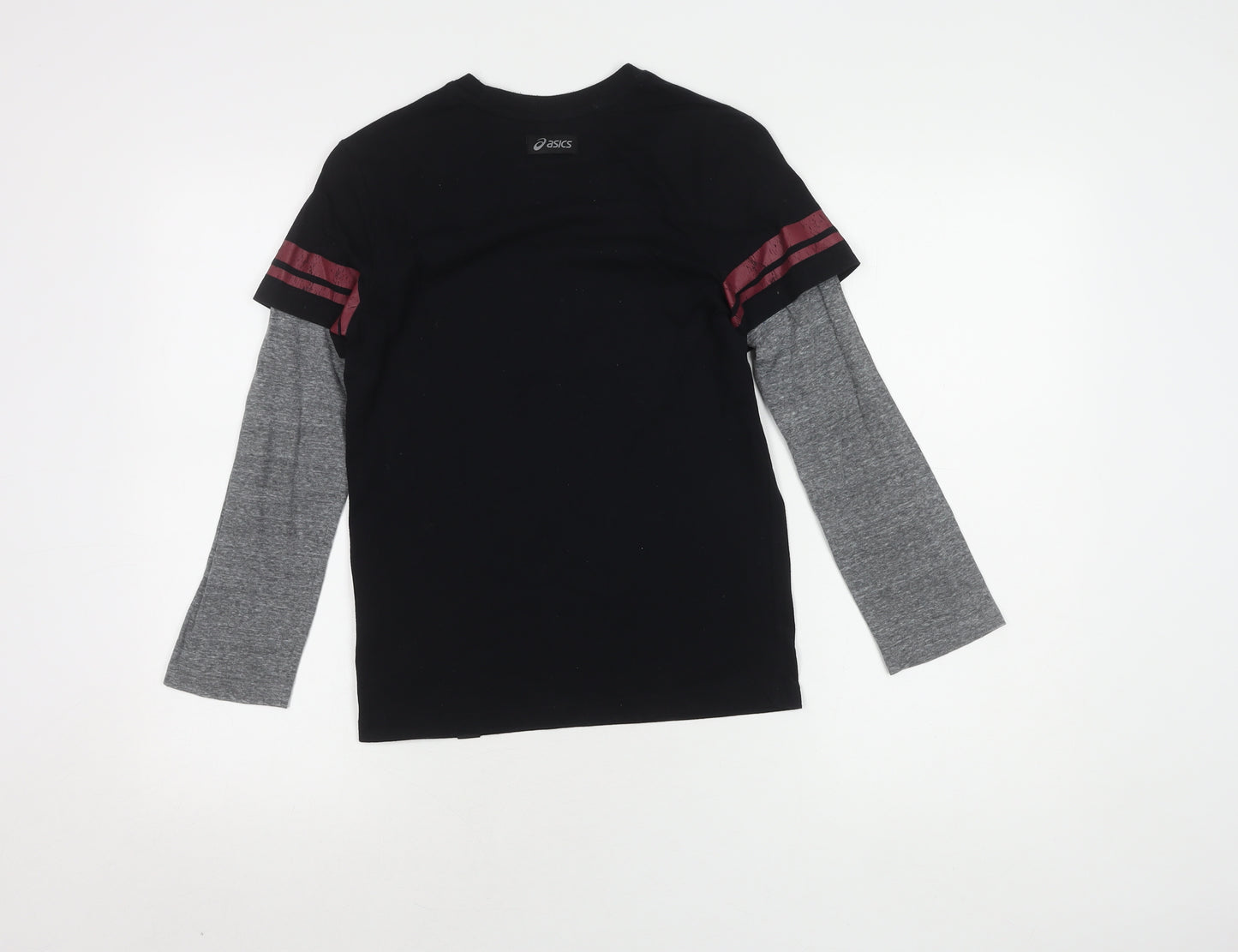 Asics Boys Black Long Sleeve Graphic T-Shirt M
