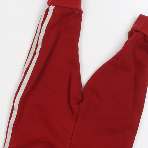 Adidas Unisex Red Jogger 9-12 Months, Elastic Waist