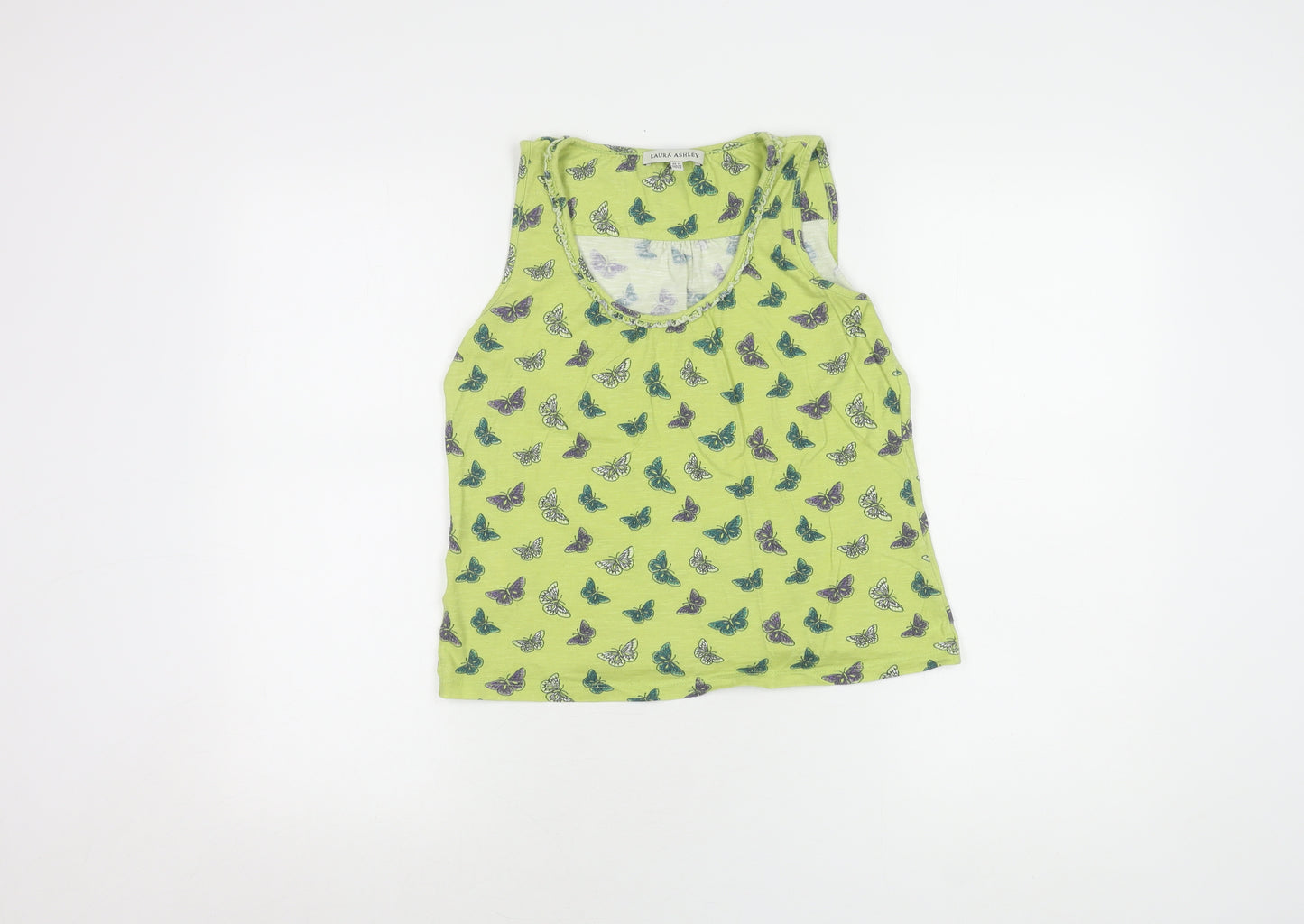 Laura Ashley Women's Green Butterfly Tank Top Size 10