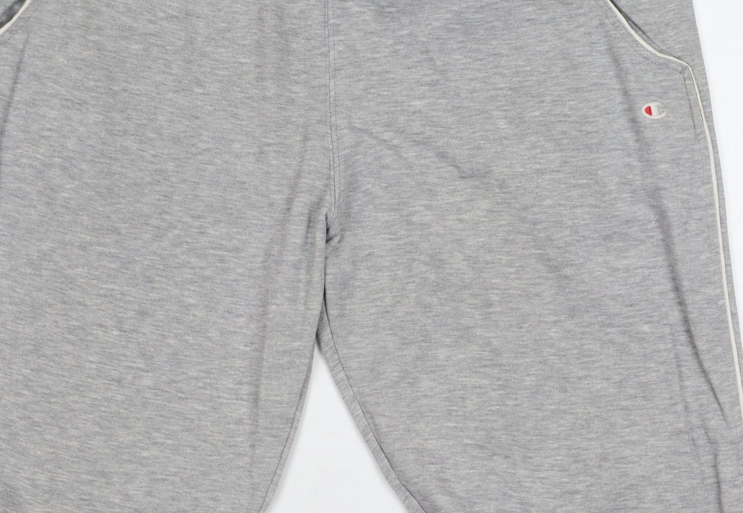 Champion Men's Grey Track Pants, L, Elastic Waist, Jersey