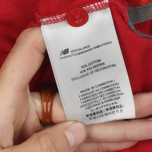 New Balance Men's Red Polo, Size S, Short Sleeve