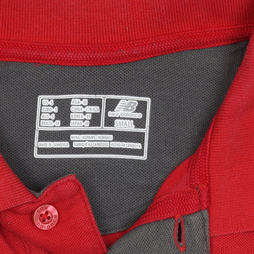 New Balance Men's Red Polo, Size S, Short Sleeve